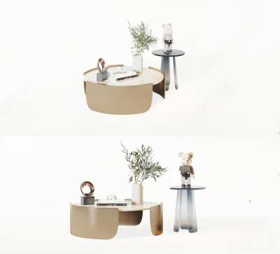 现代金属茶几3D模型下载